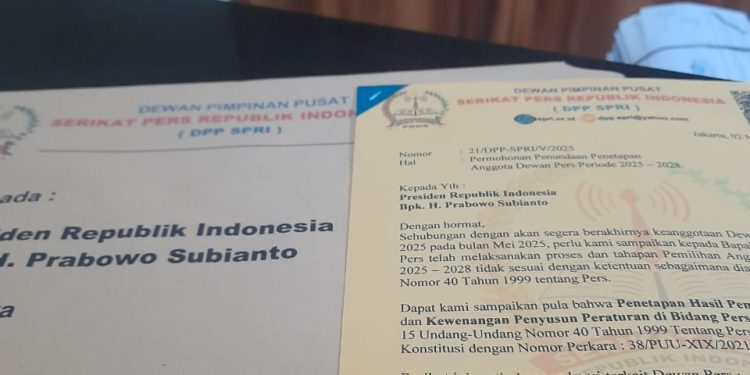 SPRI Surati Presiden Prabowo, Minta SK Presiden Tentang Dewan Pers Ditunda